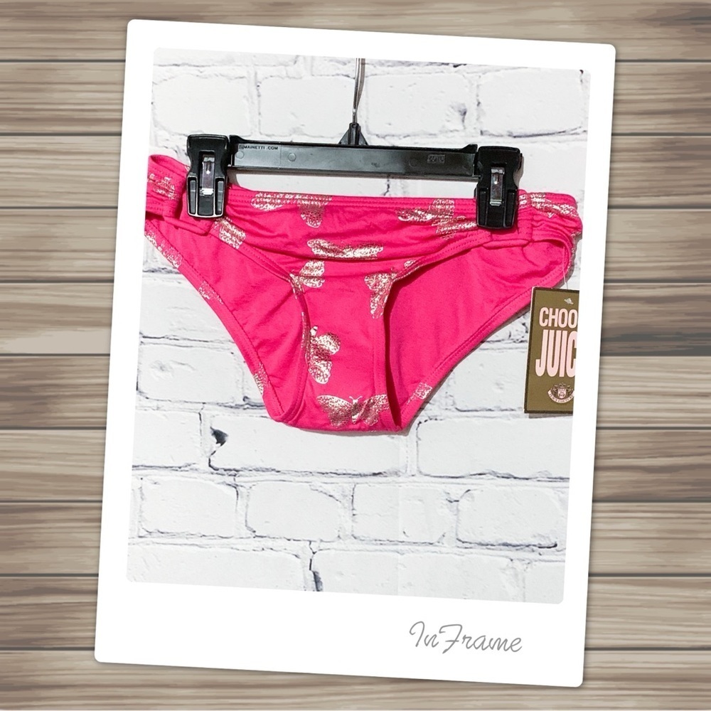 NWT Juice Couture Pink & Silver Bikini Bottoms
